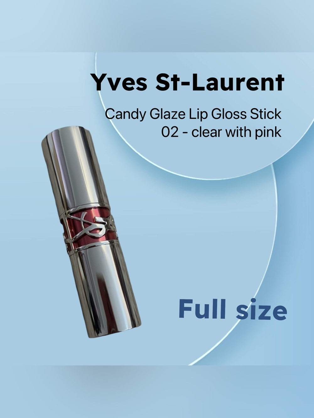 🇫🇷🆕NWOB YSL |FULL| Iconic Candy Glaze Lip Gloss Stick clear pink (02)*